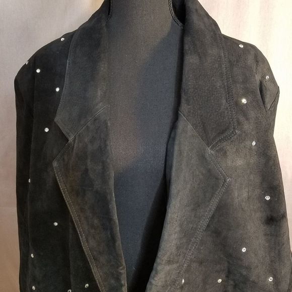Black Studded Women's Jacket - Picture 2 of 11